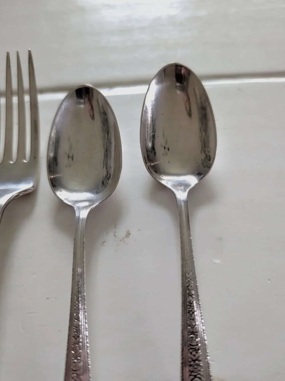 VTG Wallace Normandie Sterling Silver Flatware Set 4 Pc 2 Dinner Forks 2 Spoons